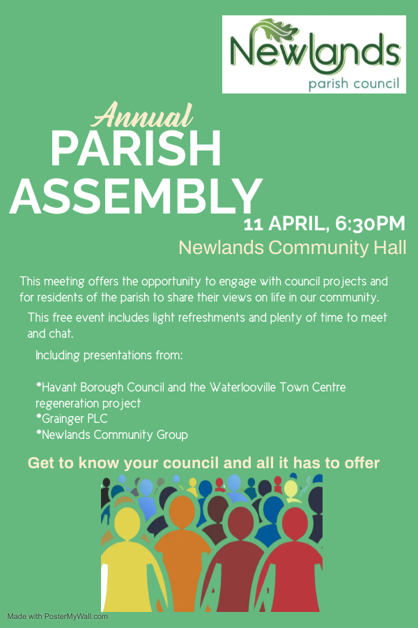 Newlands Annual Parish Assembly 11th April 2024 at 6:30pm